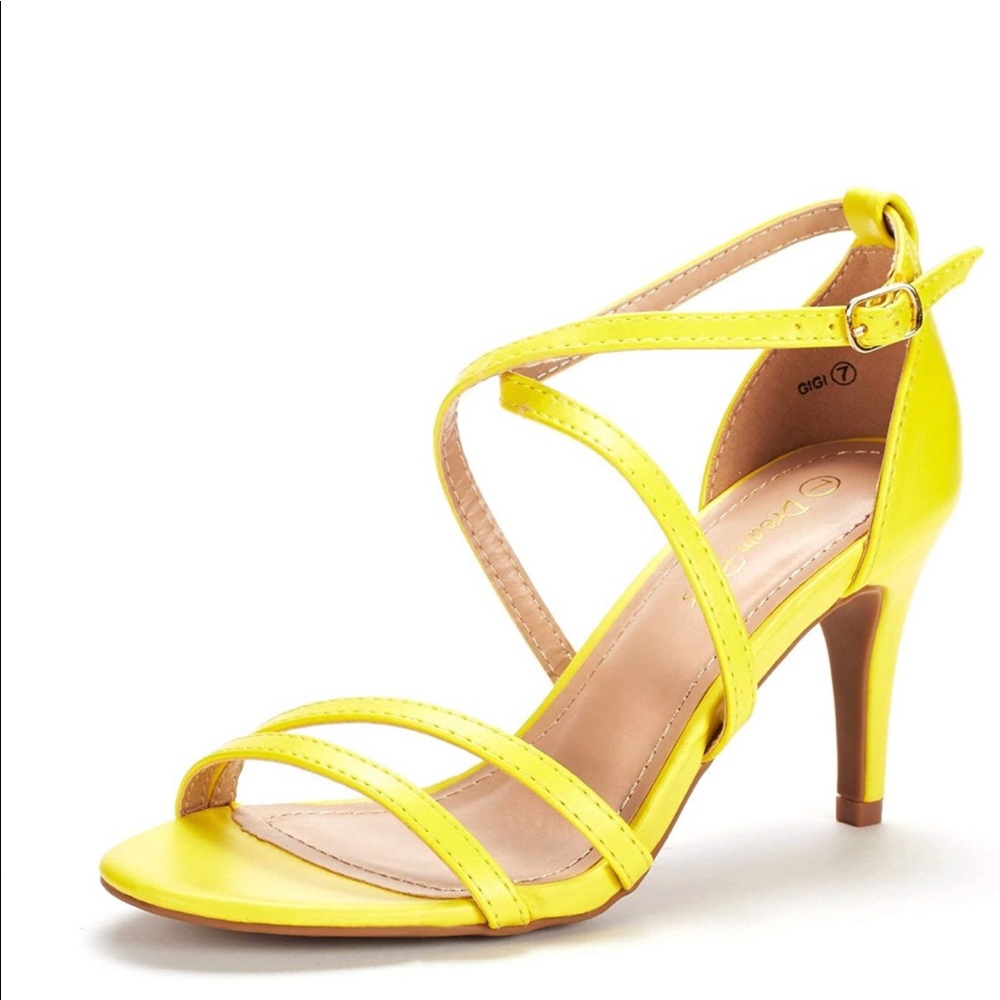 Dream Paris Yellow Heeled Sandal - Brand New